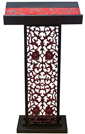 Stehpult aus massivem Holz, Empfangs-, Restaurant-, hohes Podium für Bodenkanzel (Color : Black, Size : 66x35x120cm)