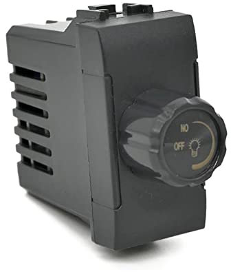 Vetrineinrete® Interruttore dimmer compatibile con vimar plana regolatore controller con manopola per luci illuminazione led 500 watt 230V (Nero)