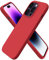ORNARTO Compatible with iPhone 14 Pro Case 6.1, Slim Liquid Silicone 3 Layers Full Covered Soft Gel Rubber Case Cover 6.1 inch-Red