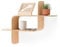 Umbra Montage Wandregal, Schweberegal aus Bugholz, Holz, Naturel, 62x15x47 cm