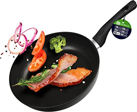 KADAX Bratpfanne, Pfanne mit Antihaftbeschichtung, beschichtete Gourmetpfanne, Induktion Universallpfanne, Bräter für fettfreies Kochen, Pfanne mit Kunststoffgriff (⌀ 28cm)