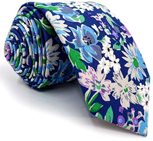 S&W SHLAX&WING Baumwolle Krawatten für Männer Dünne Floral bedruckt