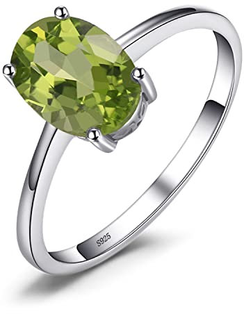 JewelryPalace Echt Edelstein Granat Citrin Peridot Blautopas Amethyst Ringe, Verlobungsring Promise Solitär Verlobung Ring Silber 925 Damen, Silberringe Damenring Antragsring Ringe, Damen Schmuck 58