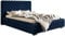MOTIVENA Diana Chesterfield Polsterbett 180x200 mit Bettkasten, Chesterfield Bett 180x200 mit Stauraum, Bett Kopfteil Samt, ohne Matratze, Bett Samt, Polsterbett 180x200 Blau Dunkelblau