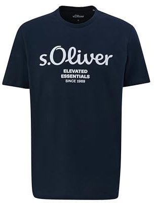 T-Shirt mit Logo-Print Navy S