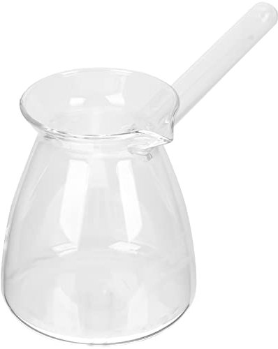 PATKAW Pot Café Turque Café Pot Cuisinière Maker Borosilicate Verre Maker Beurre Fondant Clair Théière Bouilloire Avec Poignée Pour Salon De Maison Cuisine 450Ml Cezve Ibrik