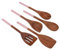 Chef Pomodoro - Kit 5 Pièces Ustensiles De Cuisine en Bois (30,5 Cm) - Cuillères, Spatules et Palettes Antiadhésifs Résistants et Durables (Rose)