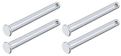 METALLIXITY Forcella Perni (8mmx80mm) 4pz, Singolo Foro Piatto Testa Carbonio Acciaio Fissaggio Perno - per Metallo Dispositivi, Arredamento Installazione, Industriale, Fai-da-Te