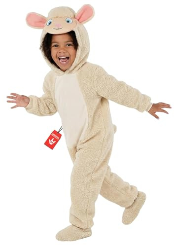 Morph Disfraz Oveja Niño, Disfraz de Cordero Halloween Niño | Mono de Felpa de Cordero, Capucha con Cara de Oveja & Orejas, Para Poner, Perfecto para Halloween, Ideal para Juegos de Rol
