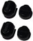 TJPoto Paquete de 4 pomos de control de velocidad para mezclador, pieza de repuesto, palanca de bloqueo de plástico, color negro, kit para batidoras KitchenAid