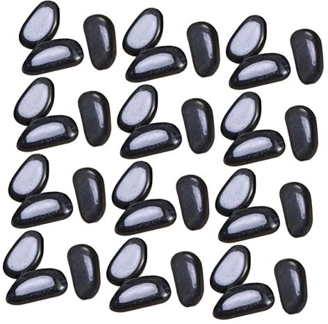 Yardwe 1 Satz Schwarze Malsteine Kies Für Fischaquarien Pflanzen Topf Kies Flusssteine für Pflanzen Polierte Steine Gartensteine Felsen Schwarzer Fluss Kopfsteinpflaster Austauschbar
