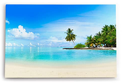 Wandbild 120x80cm Karibik Südsee Palmen Strand Meer Sommer