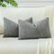 JOTOM 2er Set Cord Kissenbezüge Kissenhülle Dekorative Zierkissen Sofakissen Couchkissen Dekokissen Kissenbezug Deko Kissenhülle für Sofa Wohnzimmer 30x50cm Grau