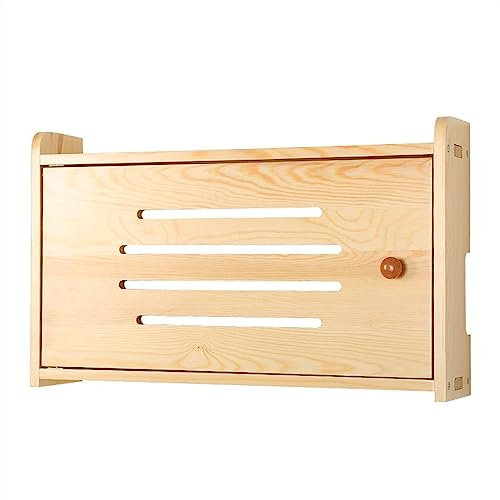 wlan Router Aufbewahrungsbox Stanzfreie, an der Wand montierte Aufbewahrungsbox for WLAN-Router, Wohnzimmer, Schlafzimmer, Set-Top-Box, WLAN-Regal, Wandbehang aus Massivholz router kasten ( Size : 4 )