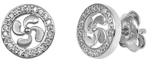 Turmalin Lauburu Ohrringe 925 Sterling Silber Ohrringe Lauburu Symbol mit Steinen, Größe 10 mm Turmalina by Martina, 10 mm, Sterling Silber, Zirkonia