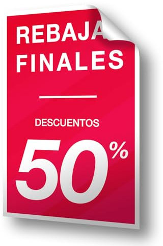 Olmedo Servicios Integrales Vinilos de Rebajas Personalizados Rojo Vertical 60x90 cm - Vinilos Escaparate Rebajas Black Friday - Ofertas, Outlet Liquidaciones