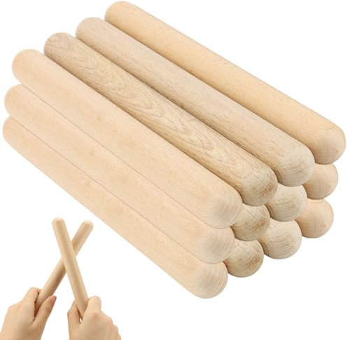 YIXNSW Lot de 12 baguettes de rythme, en bois de résonance - 20 cm - Convient pour les groupes, les cours de musique, les professionnels ou les débutants de tous styles