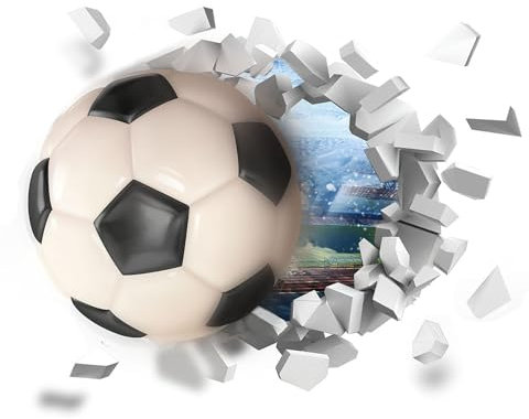 Breakthrough Wandtattoo Kinderzimmer Junge 3D Wandtattoo Fußball Poster Wandaufkleber FussballWandbild Videospiel Wandstikcer für Jugendzimmer Kinderzimmer Deko