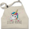 Kinderschürze Schürze Kinder Jungen Mädchen - Geschenk Einhorn Süß - 2-6 Jahre - Natur Weiß - name kochschürze 2 unicorn personalisierte und motiv personalisiertes personalisierter einhörner