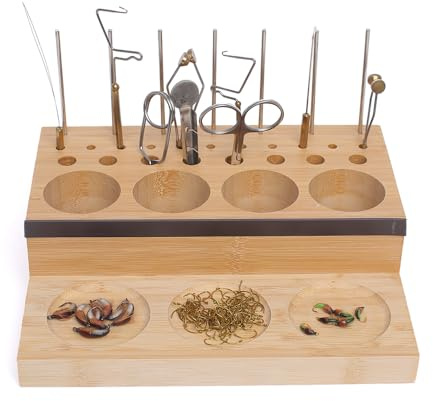 Raprance Kit de pêche à la mouche en bois - Organiseur de bureau