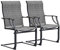 Amopatio 2er Set Gartenstühle, Hochlehner Gartenstuhl Metall, Garten Stühle Wetterfest, Stuhl mit Armlehne, Balkonstuhl, Terrassenstühle, Gartensessel für Draußen, Terrasse, Balkon, Grau