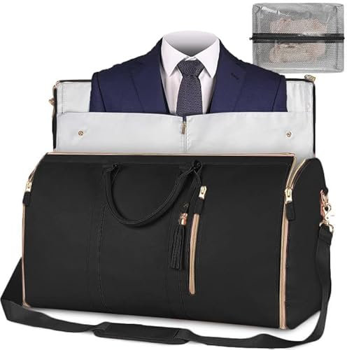 Handgepäck Tasche Travel Bag 2 In 1 Faltbare Reisetasche Wayfit Garment Duffel Bag Unisex Wasserdichter mit Kulturtasche Geeignet für Reisen, Geschäftsreisen, Langlebige Reißverschlüsse