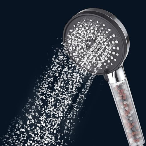 AIBAOBAO Soffione Doccia ad Alta Pressione con Filtro, Risparmio Idrico con 5 Modalità con Triplo Filtro, Anticalcare, Getti per Soffione Doccia ad Alta Pressione e Risparmio Idrico