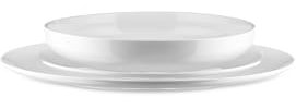 Alessi Itsumo NF07S12 - Servizio di Piatti di Design, Uso Quotidiano, Estetica Minimale, in Porcellana Bianca, 12 Pezzi