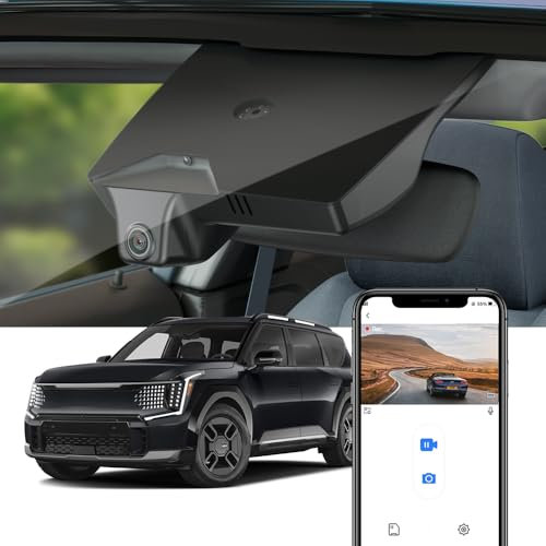 Fitcamx Dashcam 4K Kompatibel mit Kia EV9 2023-2026 (Part No#DO000/DO500), OEM Autokamera 2160P UHD Video WiFi, G-Sensor, Loop-Aufnahm, Night Vision, WDR Dash Camera Auto, Plug & Play, mit 64GB Karte