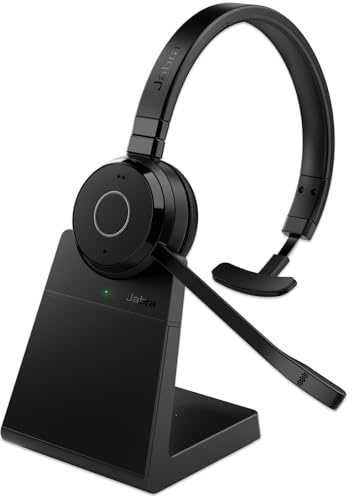 Jabra Evolve 65 TE (Dritte Edition) Kabellose Kopfhörer mit Ladeständer - Noise Cancelling Mikrofon, 16 Stunden Spielzeit, Dual Konnektivität, MS Teams Zertifiziert, unterstützt andere Plattformen,