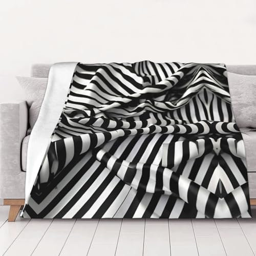 Decke mit Zebra-ähnlichem Druck, Sofa-Überwurf, Bettdecke, Queen-Size-Größe, weich, leicht, Plüsch, warm, gemütlich, Luxusdecke