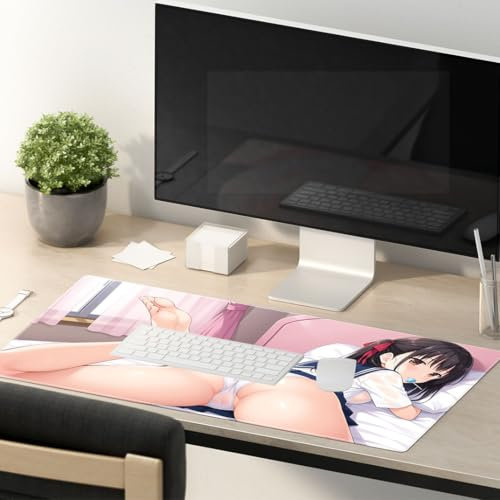 Fille Sexy d'anime Kawaii Tapis de Souris Gaming XXXL 1000x500 Tapis de Souris XXL Speed Gaming, sous-Main Noir, Tapis de Souris Gamer, Tapis de Souris étanche, Surface spéciale améliore la préci