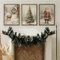 Uixxducc 3er Weihnachten Premium Poster Set, Vintage Elch Weihnachtsmann Weihnachtsbaum Winterlandschaft Wandbilder Kunstdrucke Leinwand Bilder Wohnzimmer & Schlafzimmer, Ohne Rahmen (50x70cm)