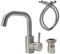 Minnhua Mitigeur Cuisine Acier Inoxydable, Robinet Salle Bain Pivotant à 360°, Robinet Lavabo avec Tuyau, Robinets Lave Main pour Salle de Bain ou Petite Cuisine (Couleur Brossée)