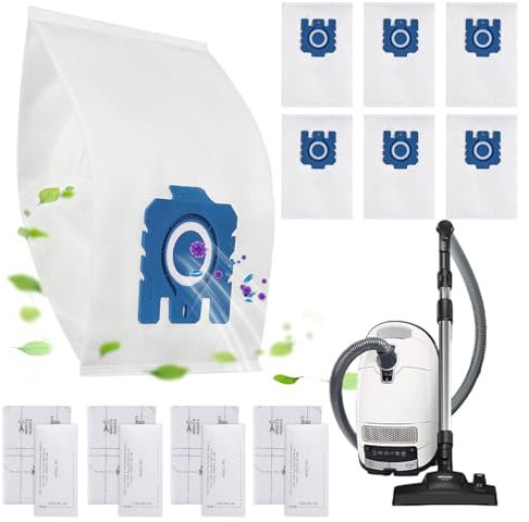 Ansodo 10Pcs Vacuum Cleaner Bag with 4 Motor & 4 Exhaust Filters,GN Hoover Bags,Compatible for Classic C1, Complete C2 & C3,S400-S456i,S600-S658,S800-S858,S2000-S2999,S5000-S5999,S8000-S8999 Series