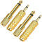 4-Pack Gold-Plated 3.5mm-to-6.35mm Audio Jack Adapter - Stereo Headphone Jack Adapter - 6.35mm-to-3.5mm Adapter for DJ, Headphones, Keyboard, Digital Piano, Amplifier, and Audio Connections