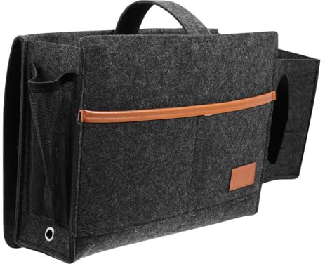 CHILDWEET Filz Bettorganizer für Nachttisch Multifunktionale Tasche mit Stabilem Innenrahmen für Bücher Magazine und Handy im Schlafzimmer