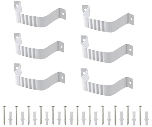 Yallmie 6 Stück Dachrinne Fallrohr Gurt, Aluminiumlegierung downspout adapter Vorfachgurt mit Schraube, Erweiterungsrohr Fallrohradapter Dachrinnen Fallrohrriemen für quadratische Fallrohre (60*80mm)