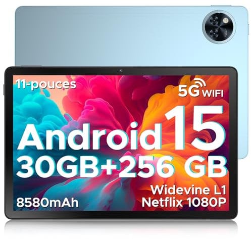 DOOGEE U11 Pro Android 15 Tablet 11 Pulgadas, 30GB RAM+256GB ROM/2TB TF, Tablet Gaming Octa-Core, HD IPS 90Hz, 8580mAh Batería, WiFi 5/ Widevine L1/ Netflix 1080P/ 13MP+5MP/Face ID/GMS/3.5mm Jack 2025