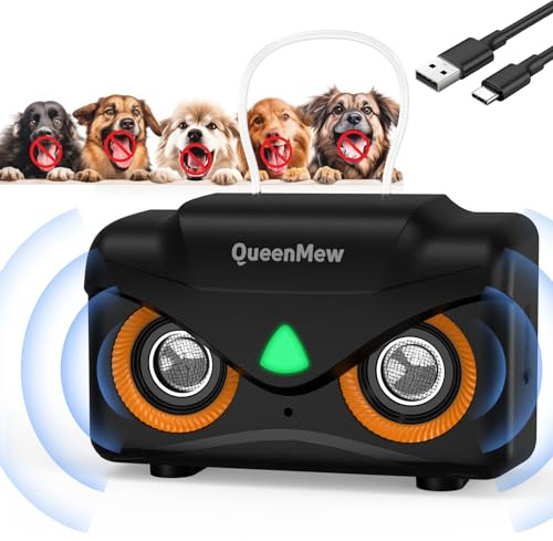 Bubbacare Antibell für Hunde mit 15M Reichweite, Leises Mini Anti-Bell-Gerät mit 2 Lautsprechern, 3 Modi Automatisch Ultraschall Hunde Bellen, den Hund des Nachbarn Dog