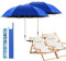 ConBlom 2Pack Sonnenschirm für Stuhl mit Universeller Klemme, 360 ° Verstellbarer Regenschirm für Stühle, UPF50+ Dach für Strandstühle, Patio -Stuhl, Rollstühle, Campingstühle, Golfwagen (Blau)
