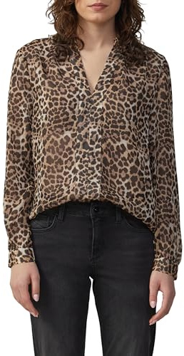 QS Leicht transparente Chiffonbluse mit All-Over-Print