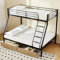 Generisch Etagenbett mit 2 Schubladen Doppelstockbett für Erwachsene150kg Tragkraft, Absturzsicherungsgeländer und Schnellmontage, 140×200cm/90×200cm, Schwarz