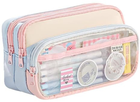 FOSDICK Federmäppchen Große Kapazität, Aesthetic Mäppchen, Stiftemäppchen mit 4 Fächer, Reißverschluss Smoothy Federmappe für Middle School College Office Studentin Mädchen Geschenk