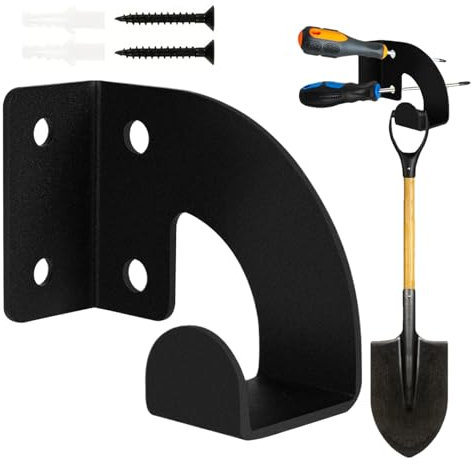 Iouyjiu Chainsaw Holder, Chainsaw Wall Mount, Metal Rack Heavy-Duty Frame, Space-Saving Vertical Organizer, 1-Pack, Perfect for Garage Workshop Garden Shed Tools, 6x3cm Black