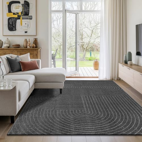 Mia´s Teppiche Viano - Outdoor Teppich, wetterfest & pflegeleicht, langlebig, für Wohnzimmer, Schlafzimmer & Terrasse, Anthrazit, 120 x 160 cm
