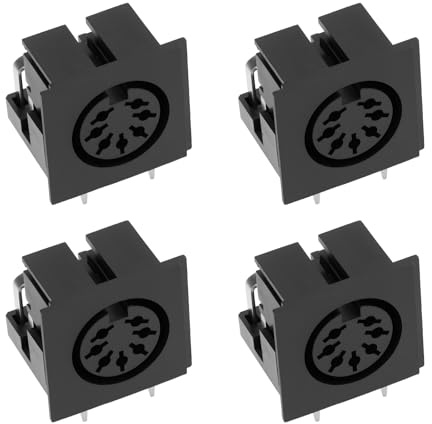 OTOTEC Lot de 4 Connecteurs Femelles 7 Broches DIN LN0507 pour Signaux Audio Et équipements Industriels (sans Blindage)