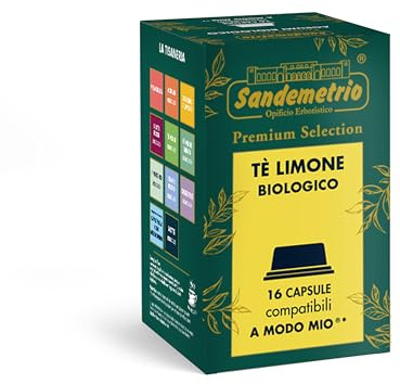 Sandemetrio Tè al Limone, 16 Capsule Compatibili A Modo Mio®, Premium Selection