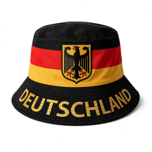 TrendandStylez Fan Bucket Hat Fischerhut für Damen & Herren – Fußball Fanhut im Länder Design für EM WM Public Viewing Festival Sommer Urlaub Streetwear Unisex