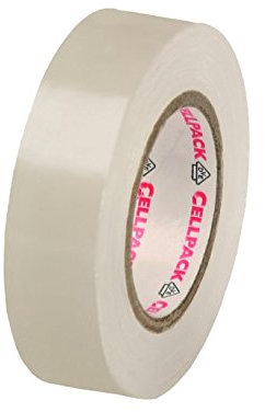Cellpack 145828 Nr. 128, Nastro D Isolierband aus PVC, 10 m x 15 mm x 0,15 mm, Weiß ,